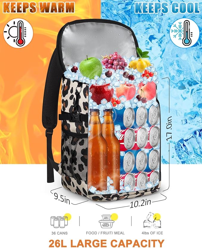 Capolo Cooler Backpack Insulated Waterproof for Women Men,36/45 Cans Lunch Backpack Coolers Leak Proof Soft Cooler Bag Ice Chest for Camping Beach