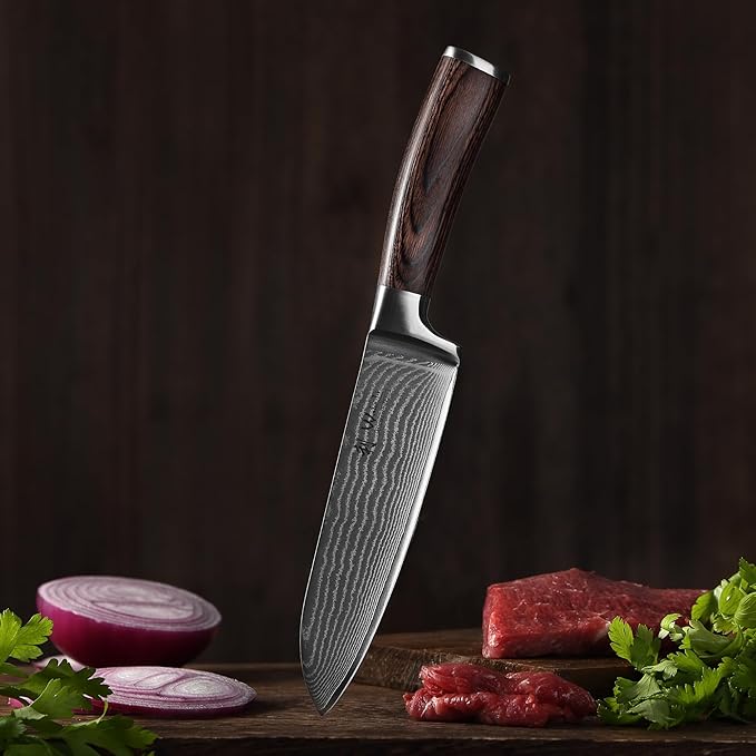 Wakoli EDIB 4-Piece Damascus Knife Set ??Professional Chef Knives Set with VG10 Core Blades, 67-Layer Damascus Steel and Ergonomic Pakkawood Handles ??Premium Kitchen Knives in Elegant Gift Box
