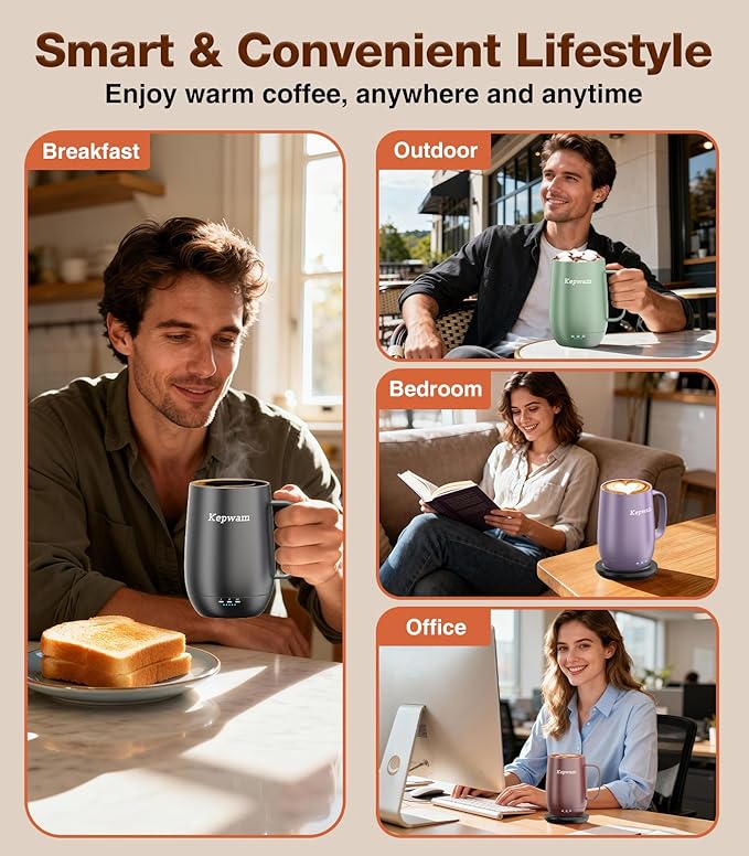 Heated Coffee Mug T2-Plus, 20oz Leading Large Capacity Self Heating Mug, Up to 8 Hrs Battery & Hot Up to 149?? Smart Coffee Mug for Women, Men