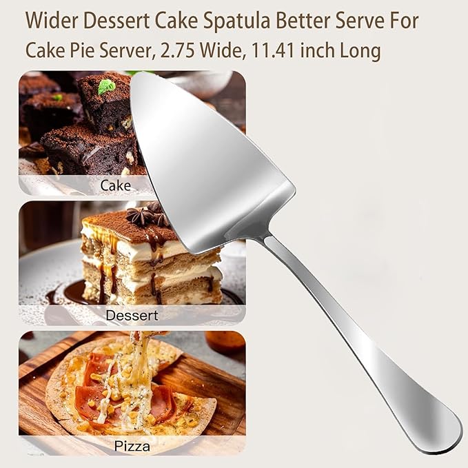 KSENDALO Pie Cake Server- Large Stainless Pie Spatula for Serving Cakes, Pies, Bizzas & Desserts for Wedding, Birthday & Parties