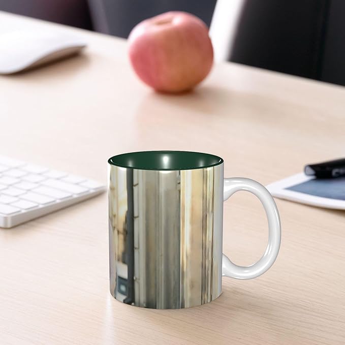 Custom Color Mugs with Partial or Full-Size Printing Customizable Photos and Text Coffee Mugs Creative Multicolor Designs Image (Full-Width, Dark Green)