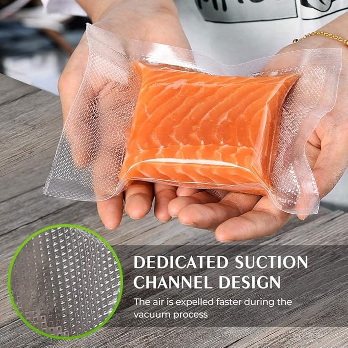 Vacuum Sealer Bags For Food-150 Quart 11"x16"and Quart 8"x12"and Pint 6"x10"-Commercial Grade BPA Free Bag-Durable Customized Size Food Vac Bags for Storage and Sous Vide Cooking-Puncture Prevention