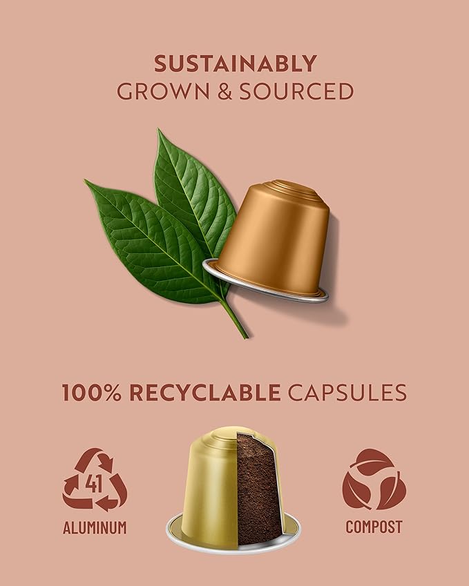 ROSSO CAFF횊 Espresso Coffee Pods for Nespresso Original Machines - 80 Capsules Flavored Pack, 4 Rich and Balanced Flavors (Chocolate, Vanilla, Cr챔me Caramel, Hazelnut) - Made in Italy