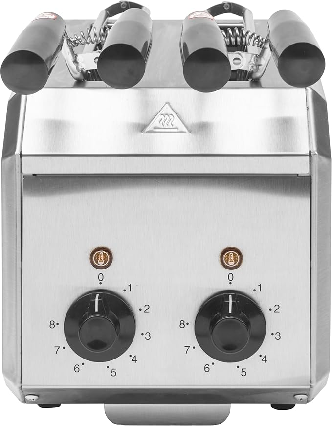 8 Inch Electric Sandwich Toaster, Polished Top and Bottom with SUS 304 Tongs, 8 Minutes Timer,Suitable for Home&Commercial Use. (Grey)