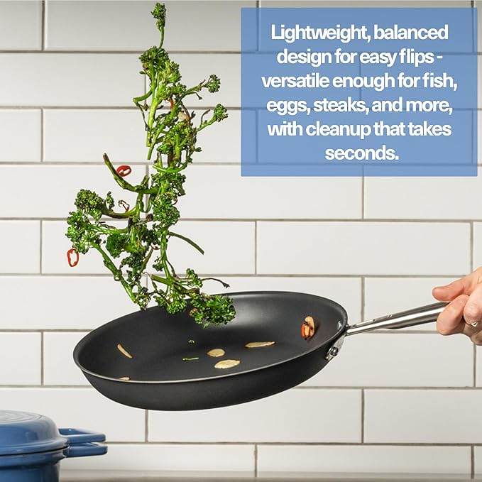 Misen Carbon Nonstick??Frying Pan ??Carbon Steel Pan, Naturally Nonstick No-Coating Surface, Ultra-Durable & Oven-Safe, Induction & Gas Compatible - 12 Inch