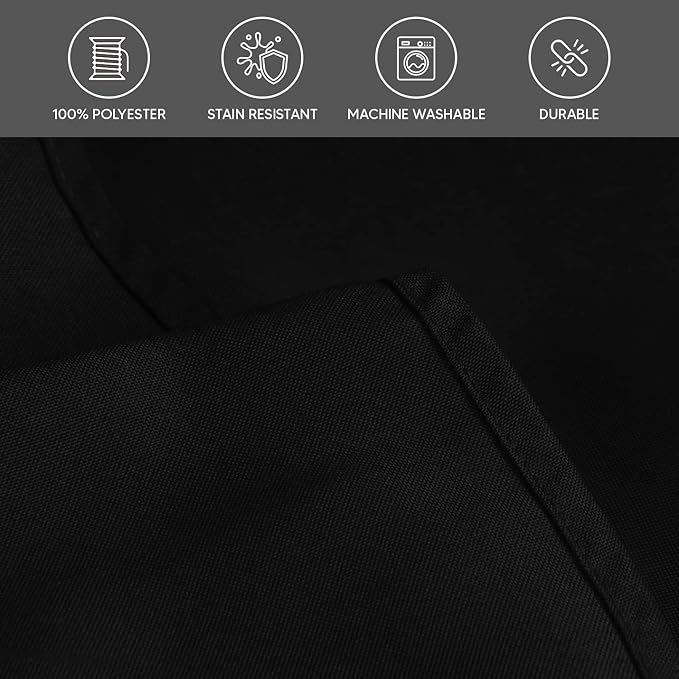 Utopia Kitchen Round Table Cloth 2 Pack(90 Inches, Black), Tablecloth Machine Washable, Polyester Table Cover for Dining, Buffet Parties, Picnics, Events, Weddings and Restaurants