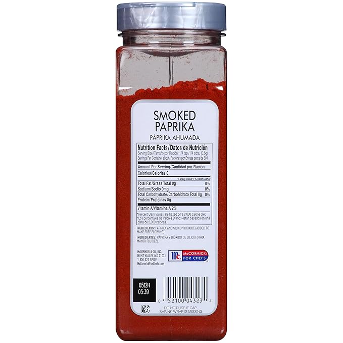 McCormick Culinary Smoked Paprika, 17 oz - One 17 Ounce Container of Sweet and Smoky Paprika Perfect for Spanish Cuisine, Chicken, Fish, Pork, Potatoes, and More