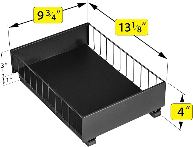 LYNK PROFESSIONAL짰 Pull Out Cabinet Organizer, 10" x 14" Single Tier Slide Out Drawers for Kitchen Cabinets - Sliding Pull-Out Pantry Shelves ??Home Shelf Organizers - Lifetime Ltd. Warranty, Black