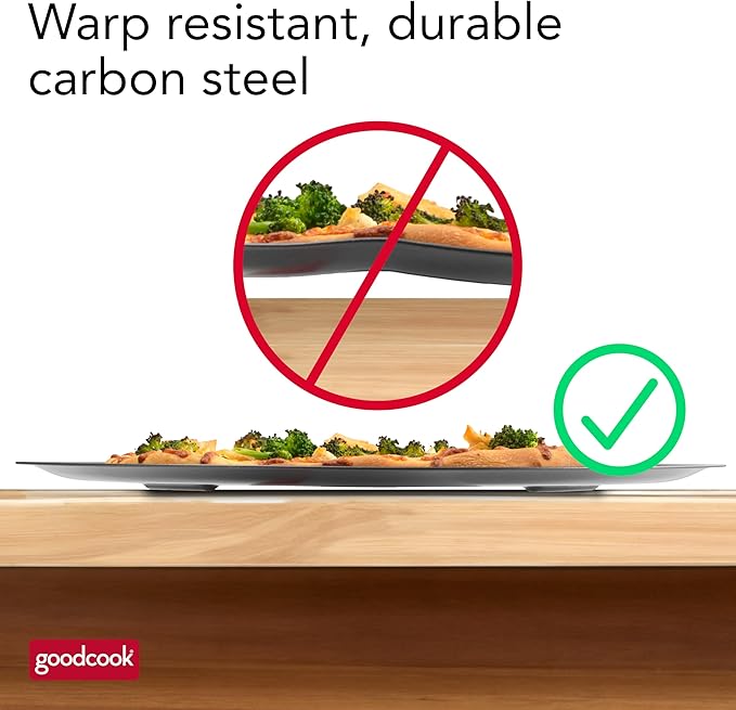 GoodCook AirPerfect Nonstick 16??Pizza Pan ??Pizza Tray for Oven, Perforated Round Pizza Pan, Carbon Steel Baking Pan, Homemade, Frozen & Leftover Slices