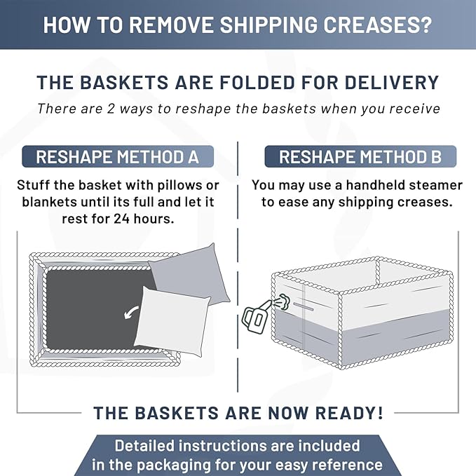 NaturalCozy Storage Baskets 16.8?쓝13?쓝7.6??Cotton Rope Woven Baskets for Organizing 3-Pack | Toy Storage Bins | Basket for Shelves, Laundry, Blanket, Clothes, Closet, Kitchen, Bathroom, Gifts