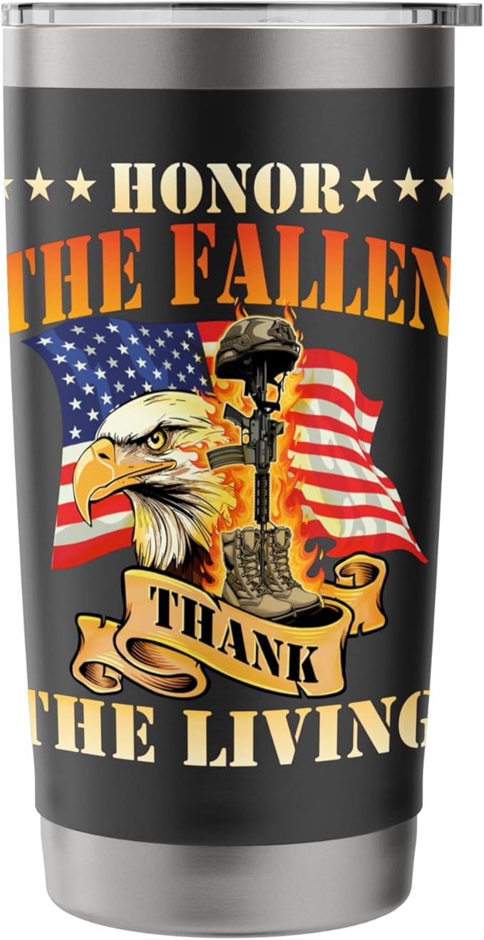 Honor The Fallen Thank The Living - Patriotic Memorial Day Stainless Steel Insulated Tumbler