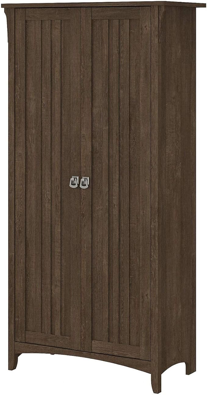 Bush Home Salinas Kitchen Pantry Cabinet with Doors in Ash Brown