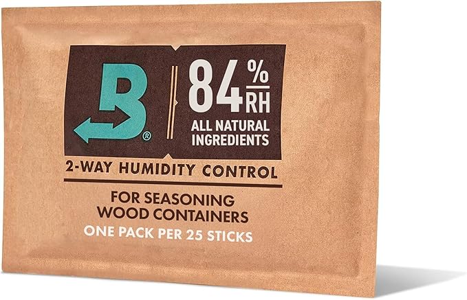 Boveda 84% Two-Way Humidity Control Pack for Seasoning ??Season Wood Containers ??Size 60 ??Single ??Individually Wrapped Seasoning Packet