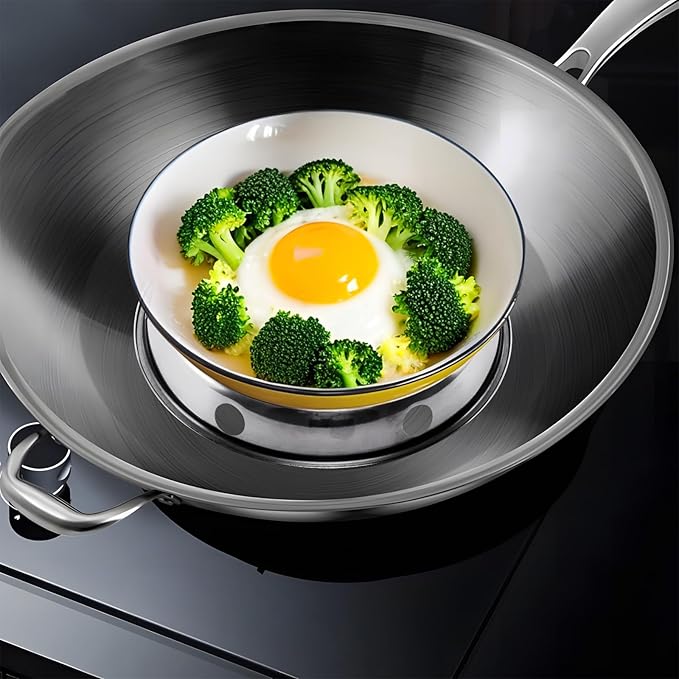 Wok Ring, stainless steel Wok Rack, 7쩐-Inch and 9쩐-Inch Reversible Size for Kitchen Use