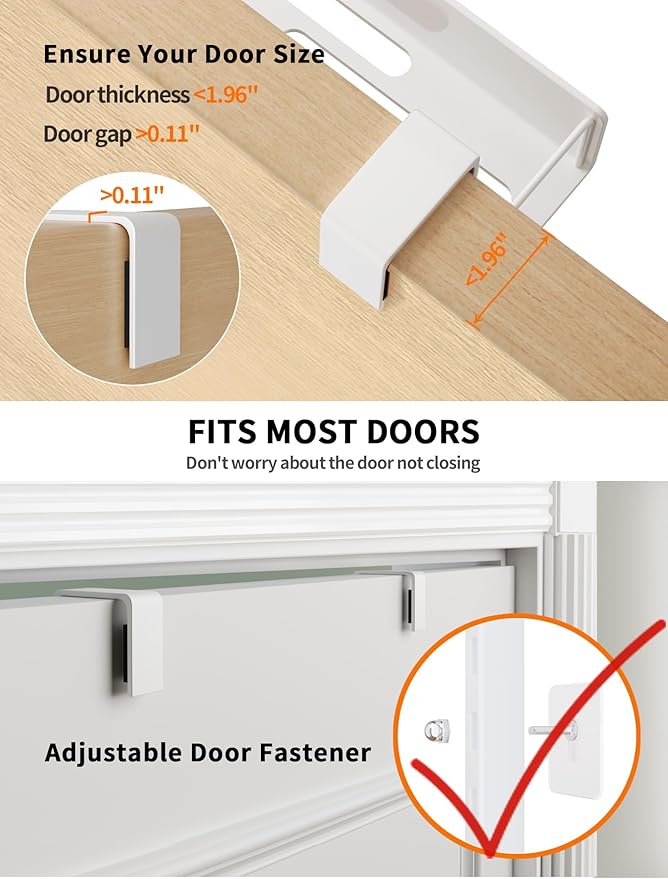 Over The Door Pantry Organizer, 6-Tier Pantry Organization and Storage, Hanging Spice Rack, Pantry Door Organization for Home Office Laundry Room Bathroom, White