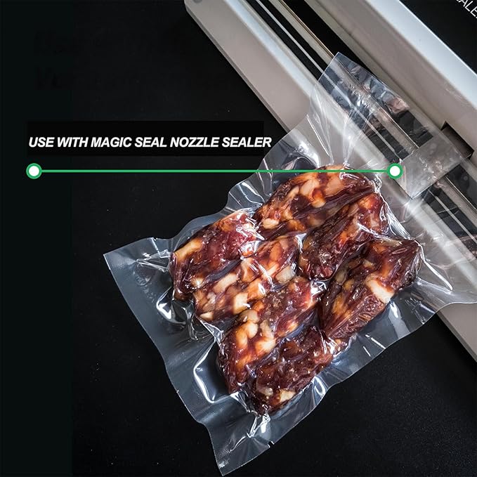 MAGIC SEAL Chamber Vacuum Sealer Bags for Food ??6 x 8 Inch 200 Count Pre-Cut Chamber Machine Pouches for Storage, Meal Prep and Sous Vide, Commercial Grade BPA-Free Smooth Bags