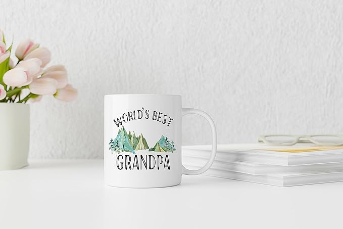 QASHWEY Grandpa Coffee Mug, Grandpa Gifts, BestGrandpa Mug, GrandpaCoffee Mugs Tea Cup Gifts for GrandpaPapa Dad Men, World?셲 Best GrandpaCoffee Cups Ceramic 11oz