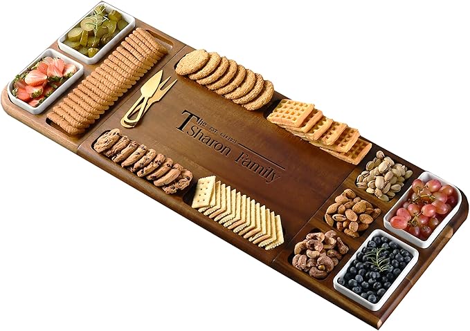 Shanik Premium Charcuterie Board - Extra Large Magnetic Double-Sided Cheese/Meat Serving Tray & Cutting Board - Gift for Weddings, Bridal Showers, Housewarming - Kitchen Essential, Quality 31 쩍 inches