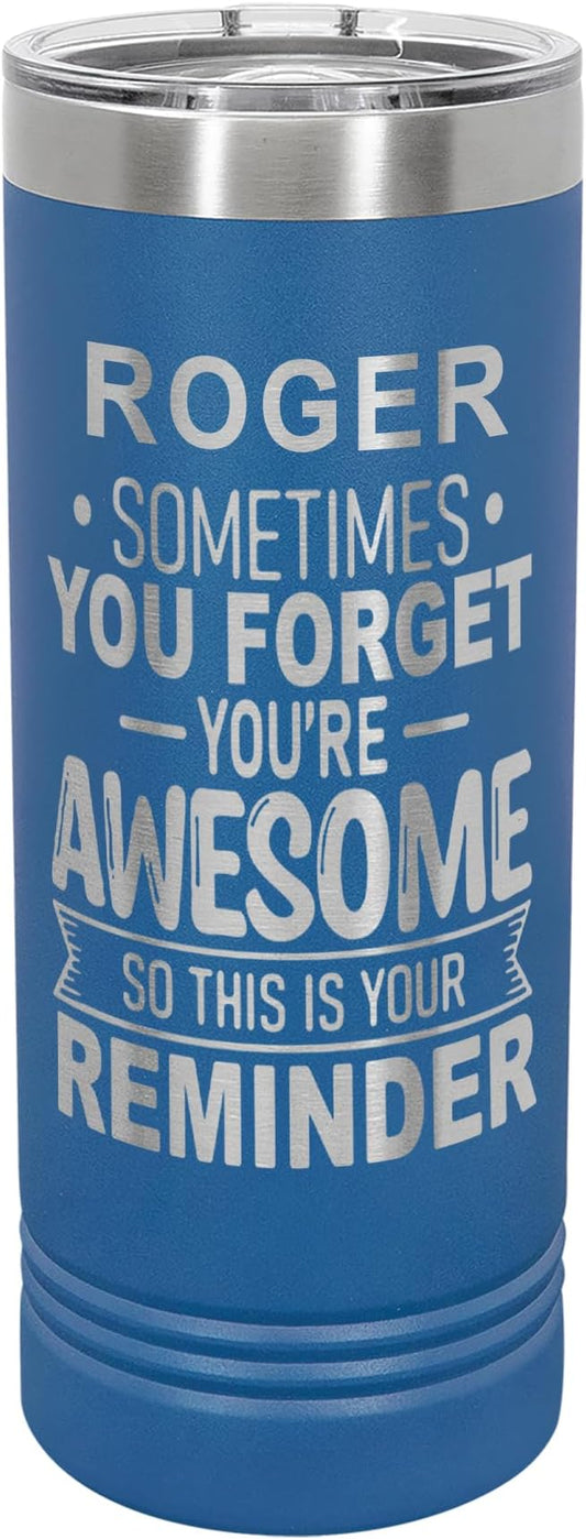 Personalized Inspirational Tumbler, Inspirational Gifts for Men Dad Father Wife Sister Women, Custom Birthday For Him Her, Customized You?셱e Awesome Tumbler, Teacher Coworker Gifts 22oz Royal Blue