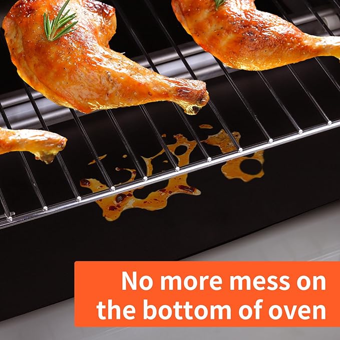 Air Fryer Oven Liners for Breville Mini Smart Oven Air Fryer, Black 4pcs Reusable Baking Mat