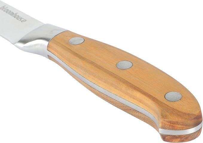 Bloomhouse - Two Time Oprah's Favorite Things Winner - 3.5-Inch Paring Knife German Stainless Steel Blade w/Forged Italian Olive Wood Handle Full Tang Precision for Peeling Trimming & Detail Work