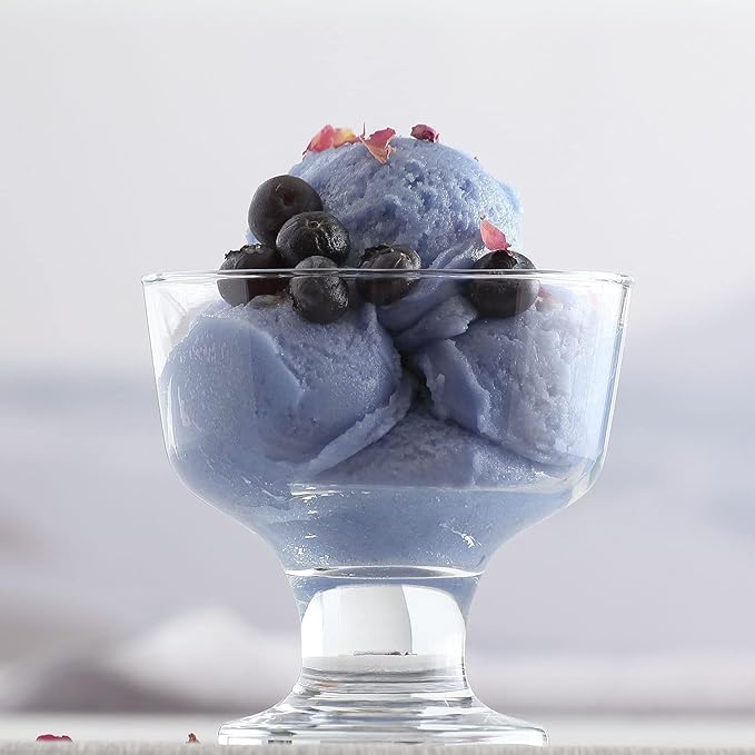 LAV Ice Cream Glass Bowls 6 Piece- Glass Dessert Cups for Dessert, Dish 9.5 oz - Clear Bowls Dessert