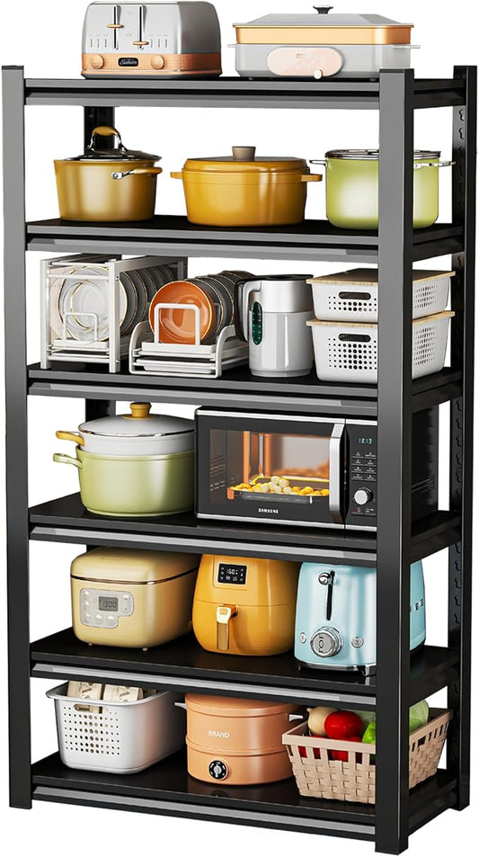Kitchen shelfFive-layer Thickened Storage Rack??7.95횞35.43횞15.75 inch Load capacity 500lbs per layer Can be freely assembled Anti-corrosive design Commercial storage racks for kitchen, garage. Garden.