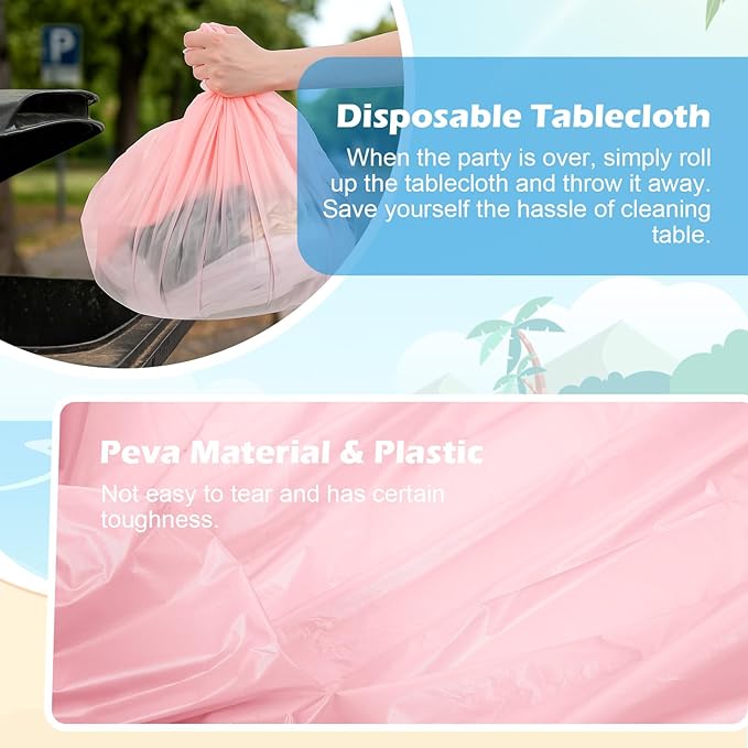 Afcabakila Plastic Table Cloth Disposable 12 Pack, 54 x 108 Inch Reuseable Colorful Rectangle Waterproof Table Cloths for Birthday, Wedding, Picnic & Party Decor, Leakproof & Sturdy, Rainbow Themes