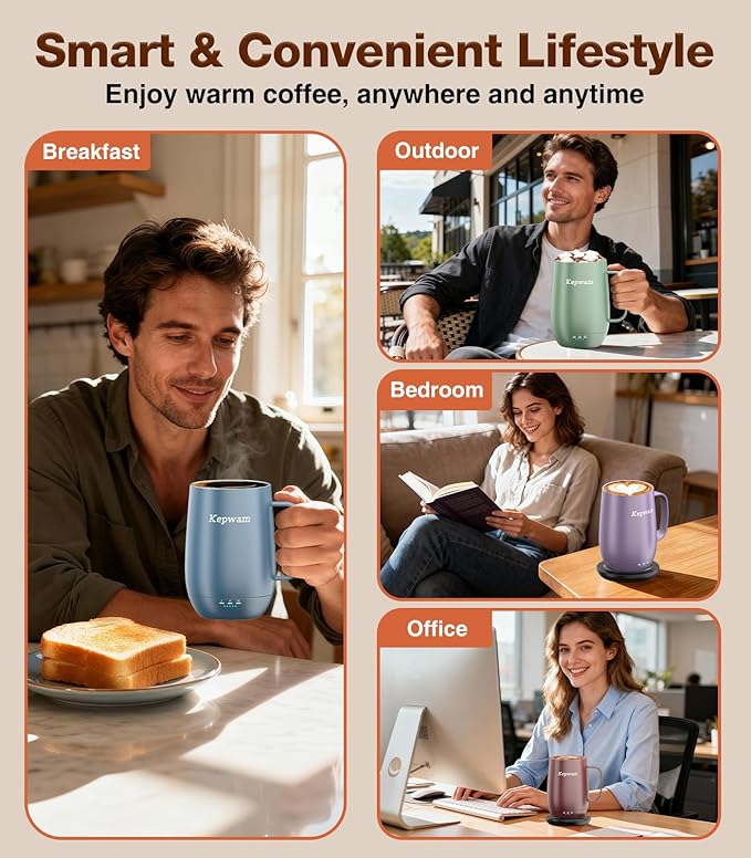 Heated Coffee Mug T2-Plus, 20oz Leading Large Capacity Self Heating Coffee Mug, Up to 8 Hrs Battery & Hot Up to 149?? Smart Coffee Mug for Women, Men