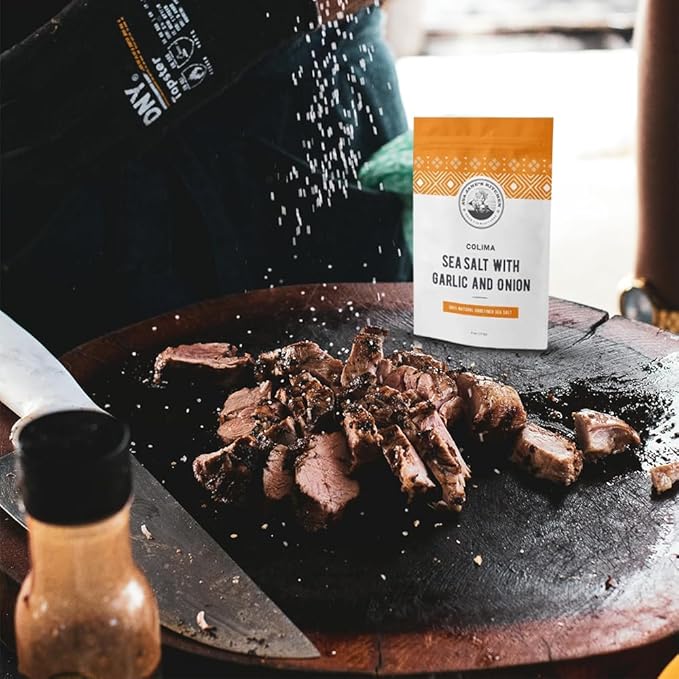 Colima Sea Salt New Flavors - 100% Natural Flaky Sea Salt With Four Different Flavors - Hand Harvested & Unrefined - For Meats, Vegetables, Grains, & Other Food - Organic Flaky Salt