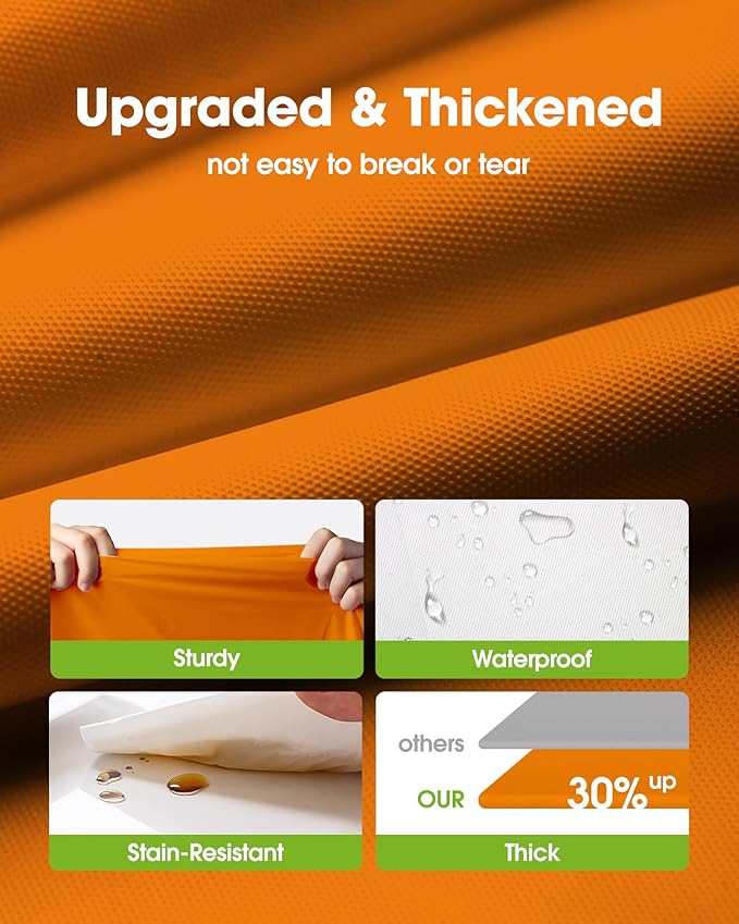 Pureegg Plastic Table Cloth Disposable 12 Pack, 54 x 108 Inch Table Cloths, Halloween Party, Thanksgiving Decorations, Harvest, Fall Tablecloths, Rectangle Tables, Leakproof & Sturdy, Orange