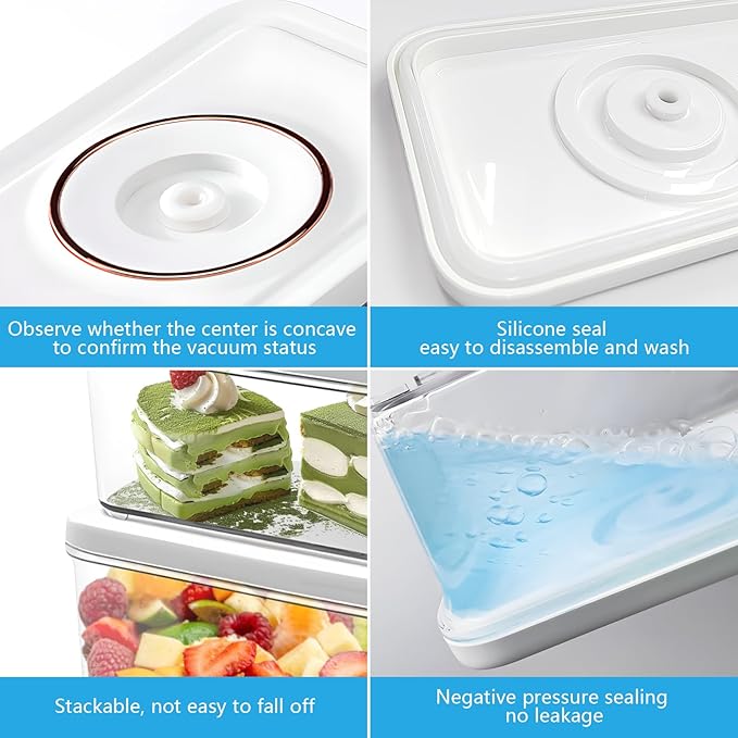 Food Vacuum Sealer Set, Vacuum sealer for food, handheld vacuum sealer(small vacuum seale+ 3 vacuum containers)