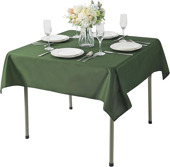 Cupuamon Square Tablecloth 52x52 inch Washable Polyester Fabric Table Cloth for Wedding Party Dining Banquet Decoration（52x52,Willow）