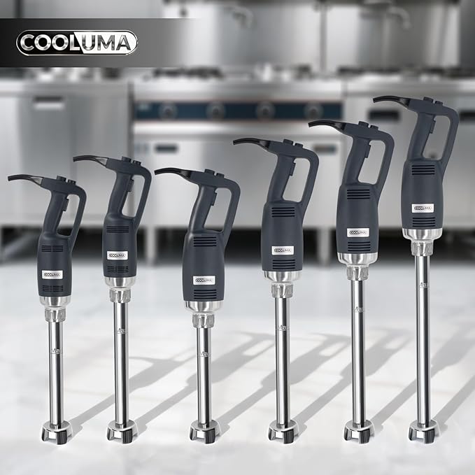 COOLUMA Immersion Blender Commercial, 14 Inch Removable Shaft, Heavy Durt 750 Watt, Variable Speed Motor, Professional Restaurant Grade Hand Mixer, Food-Grade Detachable 304 Blade & Shaft