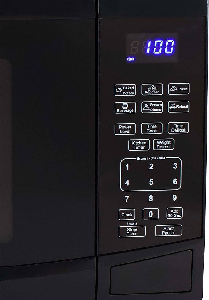 Avanti Microwave Oven 900-Watts Compact with 10 Power Levels and 6 Pre-Set Cooking Settings, Speed Defrost, Electronic Control Panel and Glass Turntable, 0.9 Cu.Ft., Black