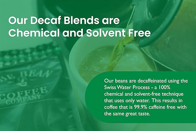 The Bean Organic Coffee Company Water Processed DECAF Peppermint Mocha, Medium Roast, Ground Coffee, 16-Ounce Bag, Caf챕 Molido Tostado Org찼nico descafeinado