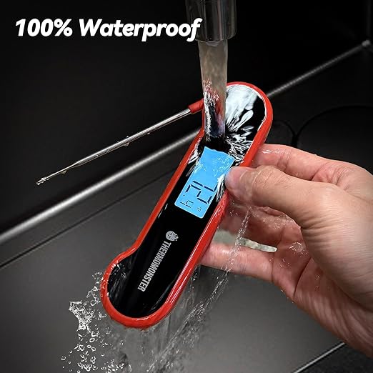 0.5 Sec Instant Read Meat Thermometer Digital with 짹0.5??Precision, Food Thermometer for Cooking Kitchen Gadgets, Oven Grill Candy BBQ Essentials Accessories, Gifts for Him Dad Men Birthday, Red