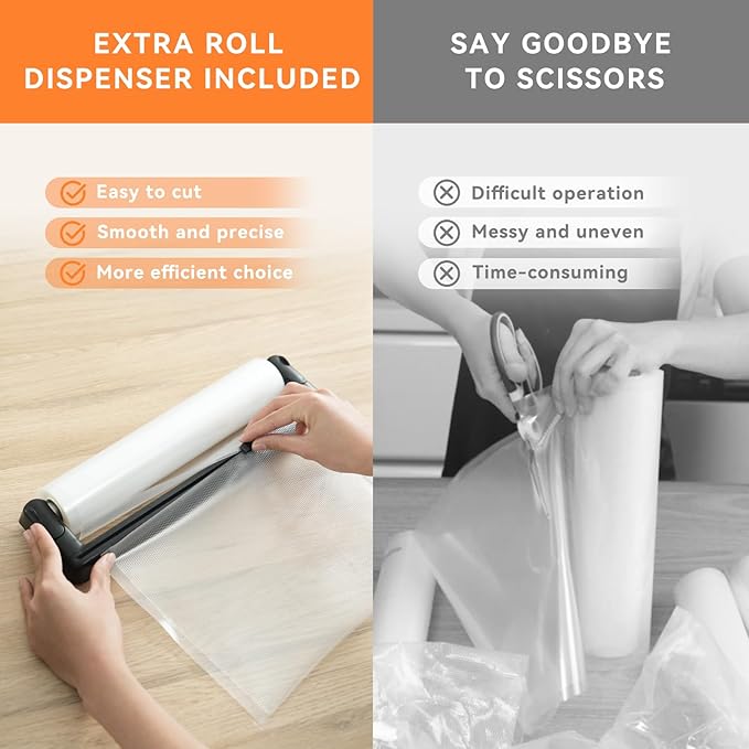Wevac Family Pack Vacuum Sealer Bags Rolls with Dispenser ??6"x10" (50pcs), 8"x12" (70pcs), 8"x20' & 11"x20' Rolls, Heavy Duty, Leakproof, Ideal for Sous Vide, Meal Prep, Food Saver