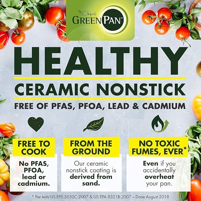 GreenPan Chatham Tri-Ply Stainless Steel Healthy Ceramic Nonstick 11" Wok Pan, PFAS-Free, Multi Clad, Induction, Dishwasher Safe, Oven Safe, Silver