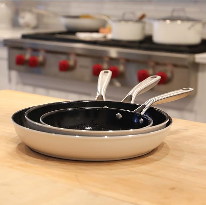 TeChef Collection | 12" Ceramic Nonstick Frying Pan Skillet, Nontoxic - Free of PFAS, PFOA, PTFE, Made in Korea (12-in)