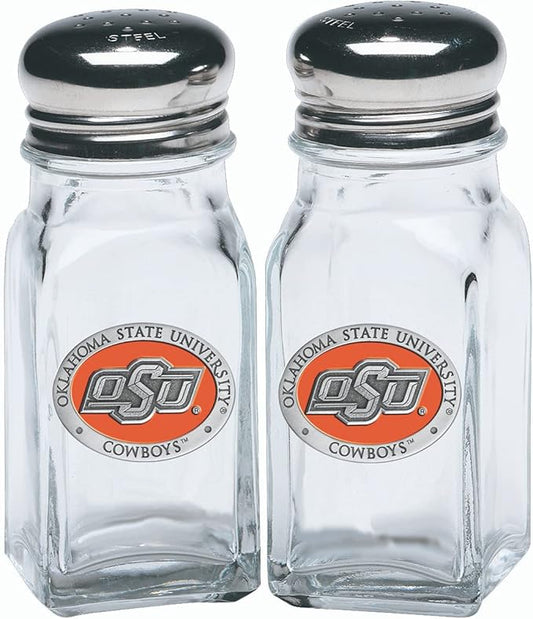Heritage Pewter Oklahoma State Salt and Pepper Shaker Set of 2 Bottles | Expertly Crafted Pewter Glass