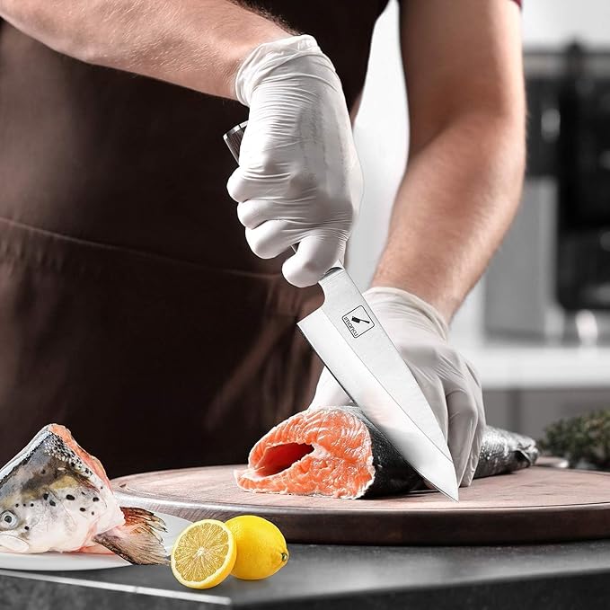 imarku 7 Inch Deba Knife,Ultra Sharp Sushi Knife,Ultimate Japanese Kitchen Knife with Stainless Steel Single Bevel,Fish Fillet Knifes for Fish Cutting with Ergonomic Handle, Christmas Gifts