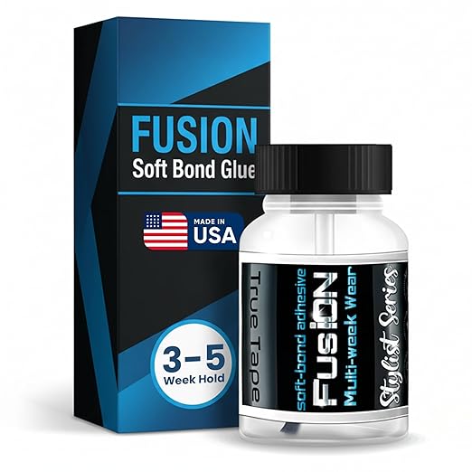 Fusion Soft Bond Lace Wig Glue Waterproof & Sweat Proof | Clear Acrylic Adhesive for Front Lace Wigs | Extra Strong 3?? Week Hold | Professional Hair Glue | Made in USA