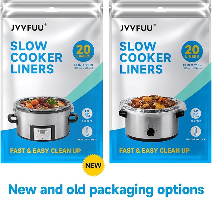 Slow Cooker Liners 3-8 Quart, Cooking Bags Large Size 13"x 21", Slow Cooker Bags Disposable Oval Large For Crock Pot (20)