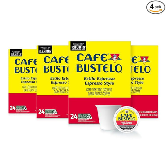 Caf챕 Bustelo Espresso Style Dark Roast Coffee, 96 Keurig K-Cup Pods