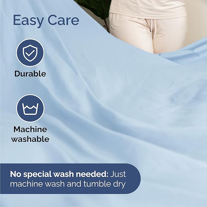 Queen 6 Piece Sheet Set - Cooling & Breathable Bed Sheets - Hotel Luxury Bed Sheets for Women, Men, Kids & Teens - Bedding w/Deep Pockets & Easy Fit - Soft & Wrinkle Free - Queen Light Blue Sheets