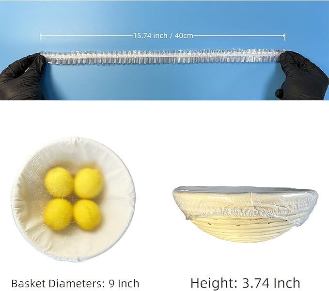 100 Bowl Covers Bread Proofing Plastic Wrap for Food Shower Caps for Sourdough Bread Baking Rising Elastic Reusable Banneton covers Outdoor Fresh Keeping Bags BPA Free Food Grade