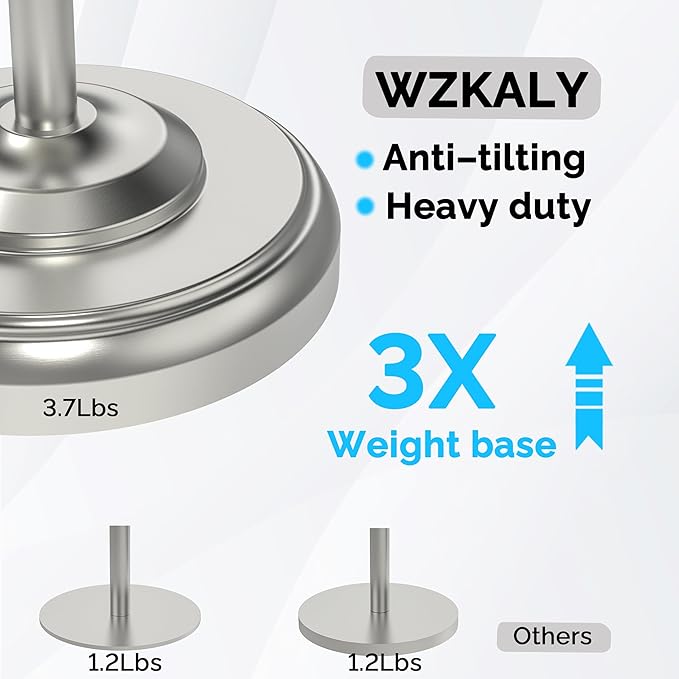 Toilet Paper Holder Stand with Storage ??4 Extra Rolls ?밄rushed Nickel Toilet Paper Holder for Bathroom ??Sturdy Base, Classic Retro Style, Space-Saving Bathroom Storage Organizer, Sliver