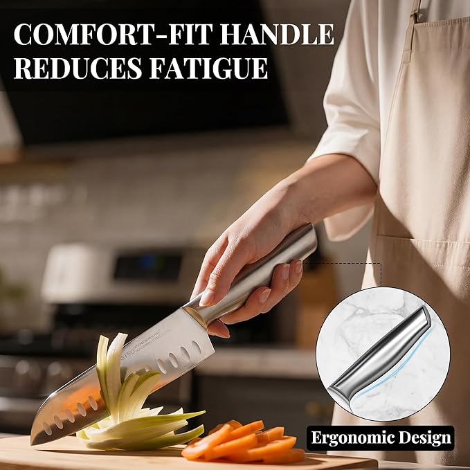 Knife Set, 14 Pcs Premium Japanese High Carbon Stainless Steel Kitchen Knife Set, Razor Sharp Knife Block Set with Built-in Sharpener, Quality Acacia Wood Block Knife Sets Ergonomic Handle