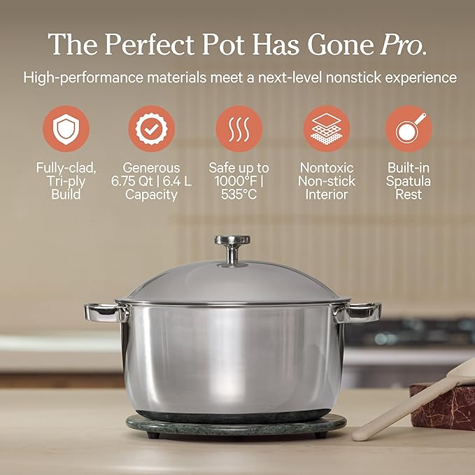 Our Place Titanium Pro Cookware Duo ??Always Pan & Perfect Pot with Nonstick No-Coating Technology | Tri-Ply Titanium & Stainless Steel | Safe for Oven, Induction & All Cooktops up to 1000째F | Chrome